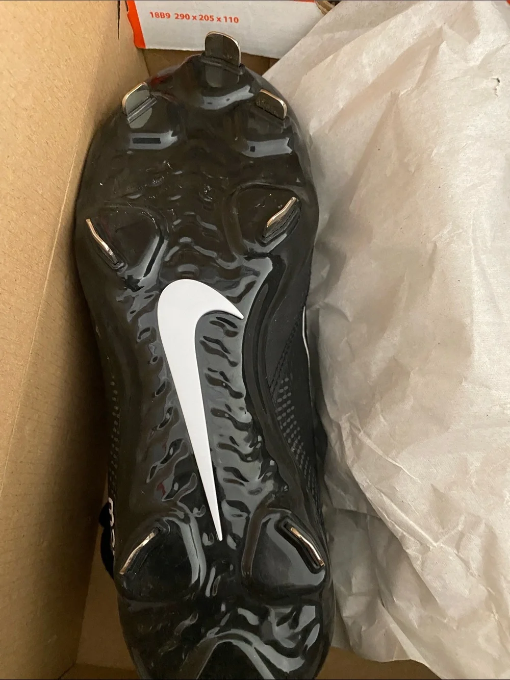 Nike Softball cleats - Orange and White Athletic Shoe Box